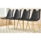Sedie da pranzo senza braccioli con gambe dorate (set da 4)