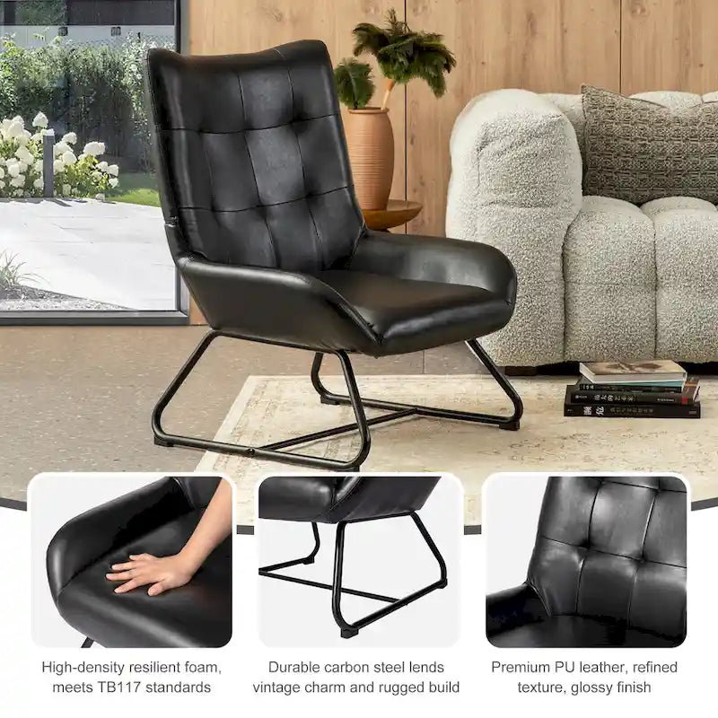 Poltrona Wingback con gambe in metallo, set da 2