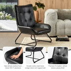 Poltrona Wingback con gambe in metallo, set da 2