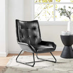 Poltrona Wingback con gambe in metallo, set da 2
