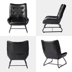 Poltrona Wingback con gambe in metallo, set da 2
