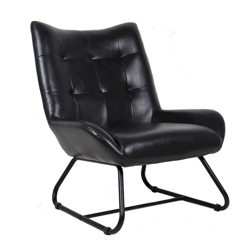 Poltrona Wingback con gambe in metallo, set da 2