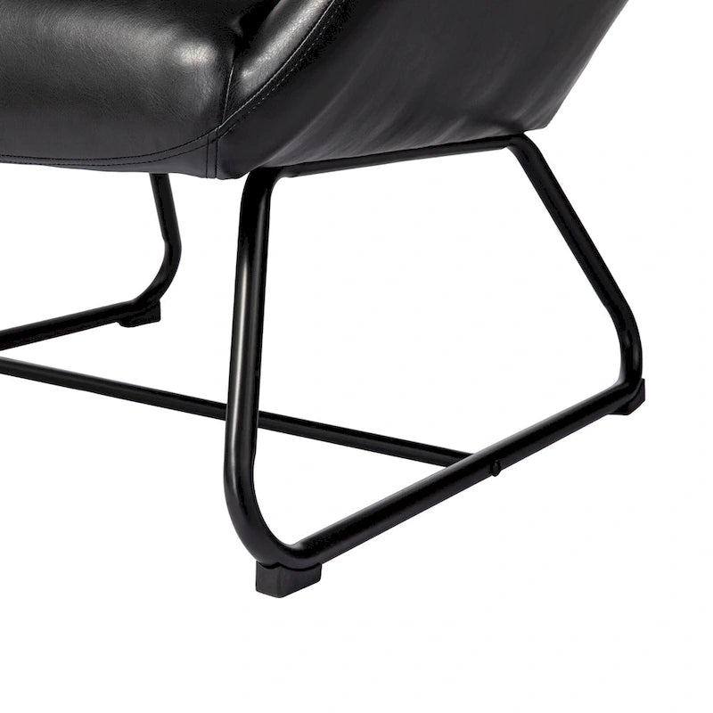 Poltrona Wingback con gambe in metallo, set da 2