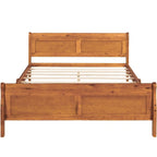 Letto a piattaforma matrimoniale in legno con testiera e supporto a doghe in legno