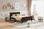 Letto a piattaforma matrimoniale in legno con testiera e supporto a doghe in legno
