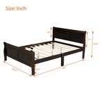 Letto a piattaforma matrimoniale in legno con testiera e supporto a doghe in legno