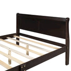 Letto a piattaforma matrimoniale in legno con testiera e supporto a doghe in legno