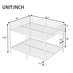 Letto a Castello in Metallo Queen Over Queen – Struttura in Acciaio Resistente, Bianco