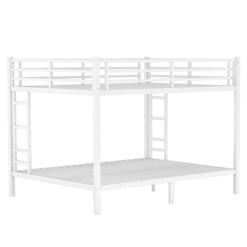 Letto a Castello in Metallo Queen Over Queen – Struttura in Acciaio Resistente, Bianco
