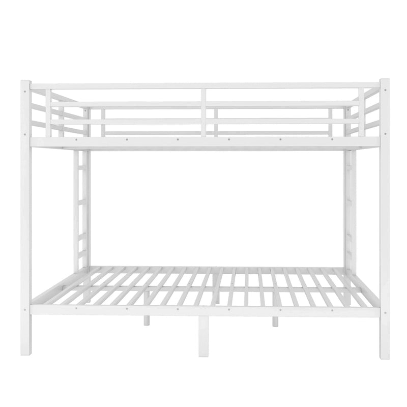 Letto a Castello in Metallo Queen Over Queen – Struttura in Acciaio Resistente, Bianco