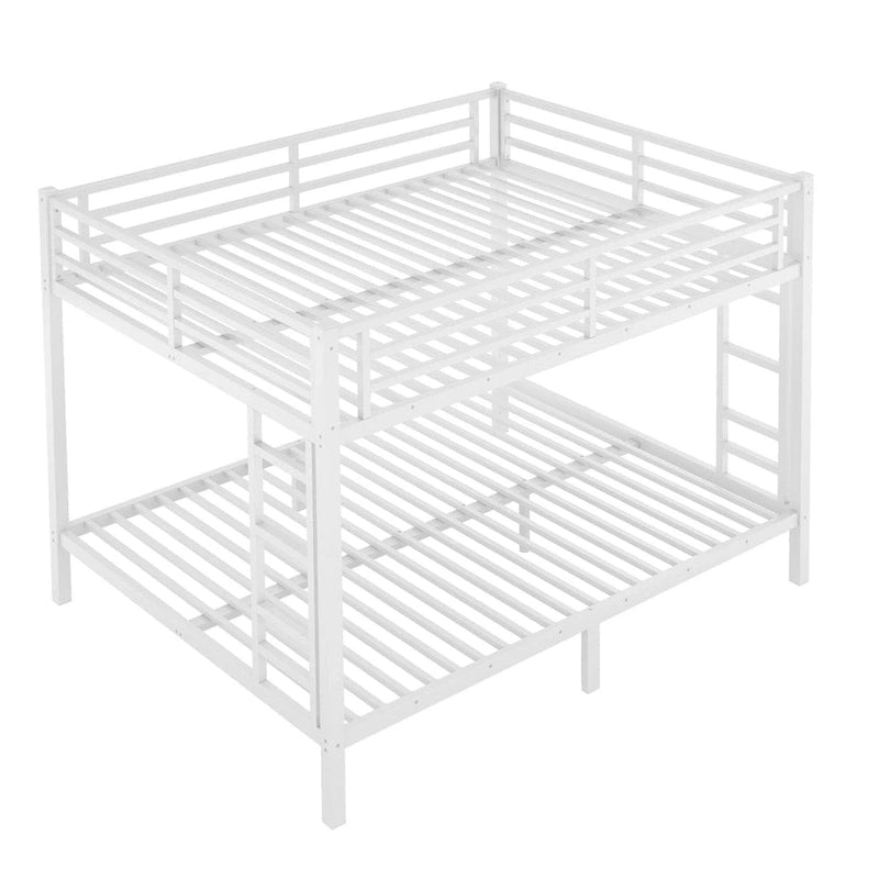 Letto a Castello in Metallo Queen Over Queen – Struttura in Acciaio Resistente, Bianco
