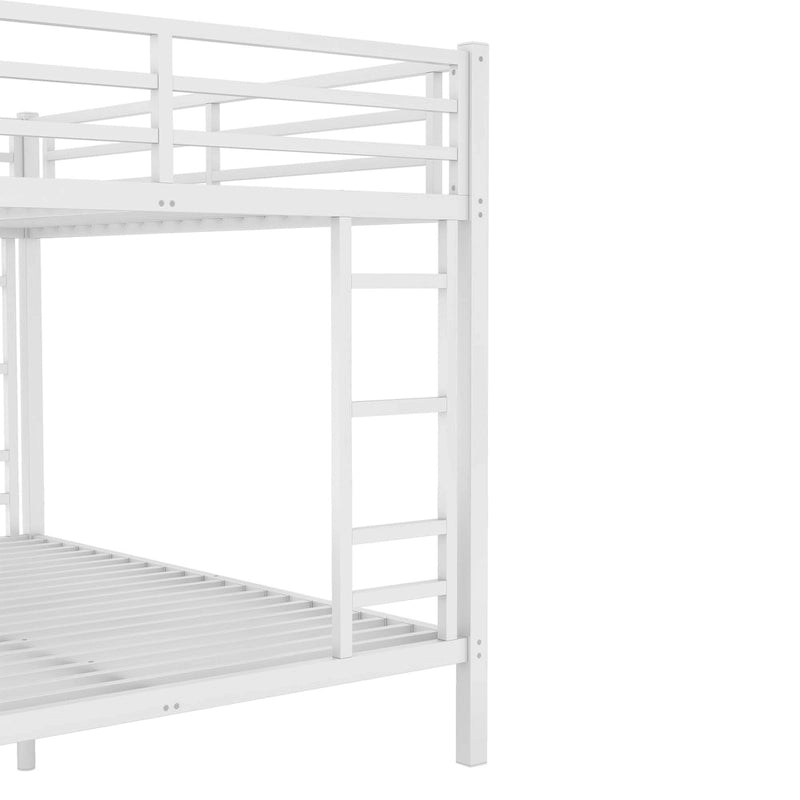 Letto a Castello in Metallo Queen Over Queen – Struttura in Acciaio Resistente, Bianco