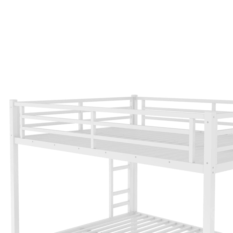 Letto a Castello in Metallo Queen Over Queen – Struttura in Acciaio Resistente, Bianco
