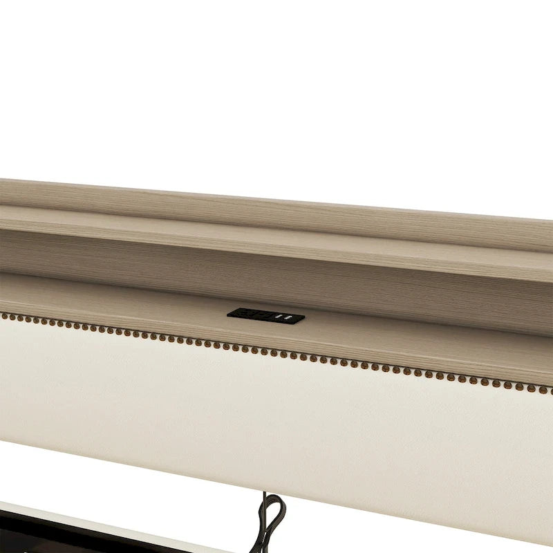 Letto da giorno in pelle PU singolo con cassetti portaoggetti e illuminazione a LED
