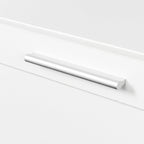 Mobile TV bianco da 70" con ripiani aperti e cassetti