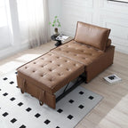 Pouf letto a scomparsa multifunzione in similpelle da 99 cm con schienale rimovibile
