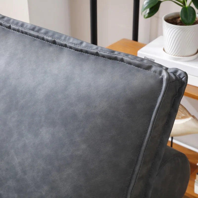 Pouf letto a scomparsa multifunzione in similpelle da 99 cm con schienale rimovibile