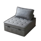 Pouf letto a scomparsa multifunzione in similpelle da 99 cm con schienale rimovibile