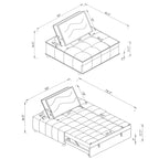 Pouf letto a scomparsa multifunzione in similpelle da 99 cm con schienale rimovibile