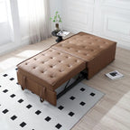 Pouf letto a scomparsa multifunzione in similpelle da 99 cm con schienale rimovibile