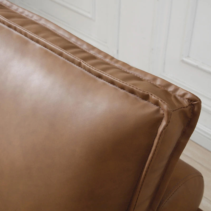 Pouf letto a scomparsa multifunzione in similpelle da 99 cm con schienale rimovibile