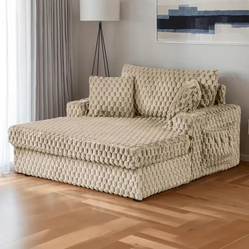 Chaise longue oversize a 2 braccioli con portabicchieri