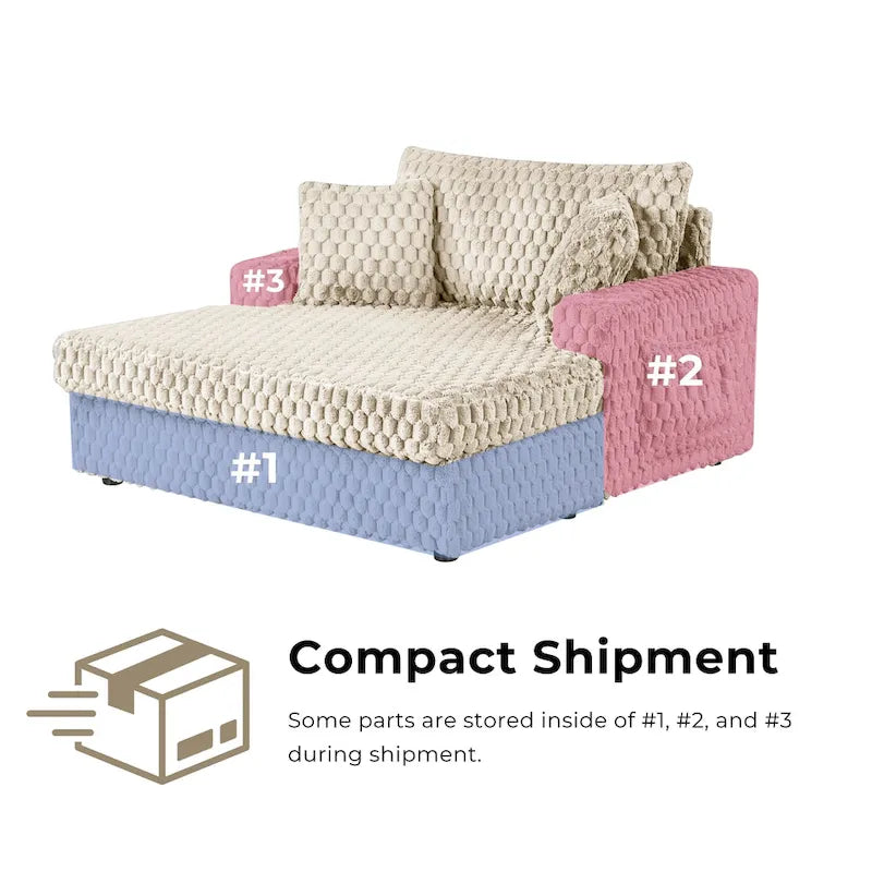 Chaise longue oversize a 2 braccioli con portabicchieri