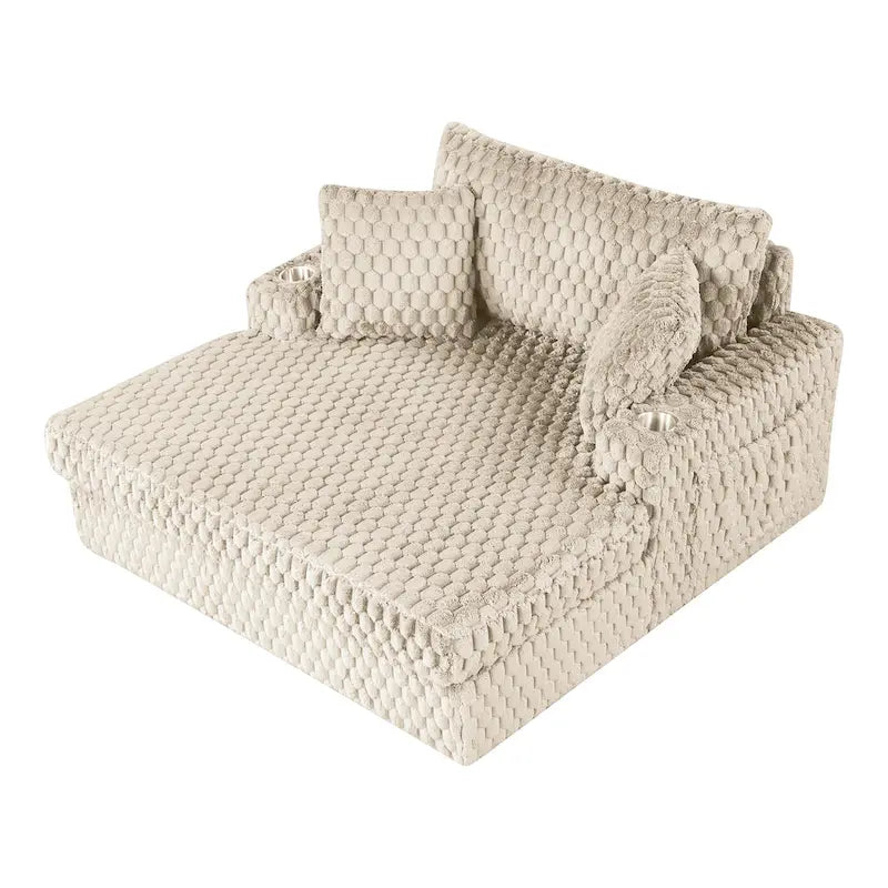 Chaise longue oversize a 2 braccioli con portabicchieri