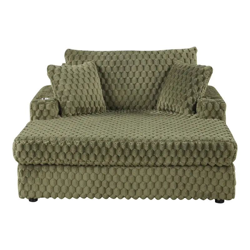 Chaise longue oversize a 2 braccioli con portabicchieri