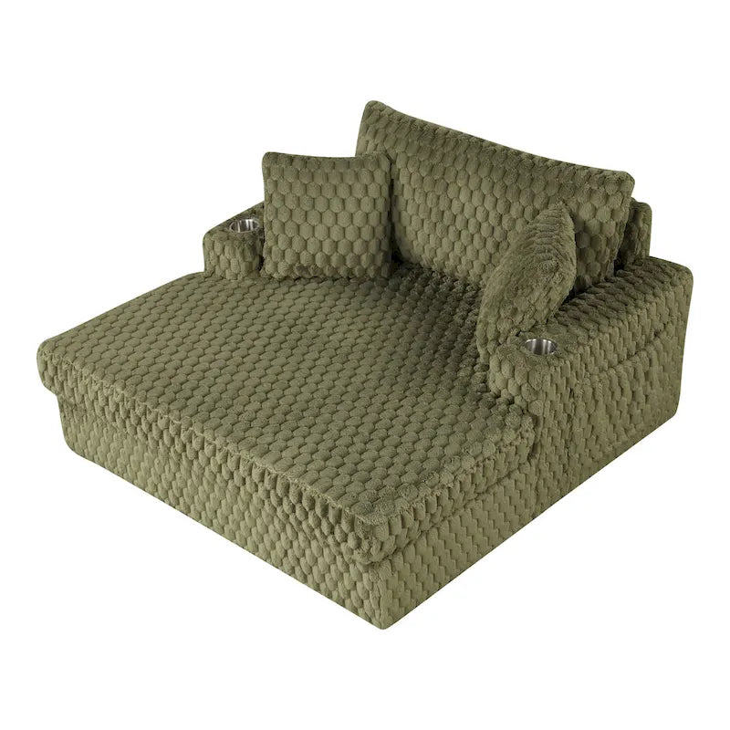 Chaise longue oversize a 2 braccioli con portabicchieri