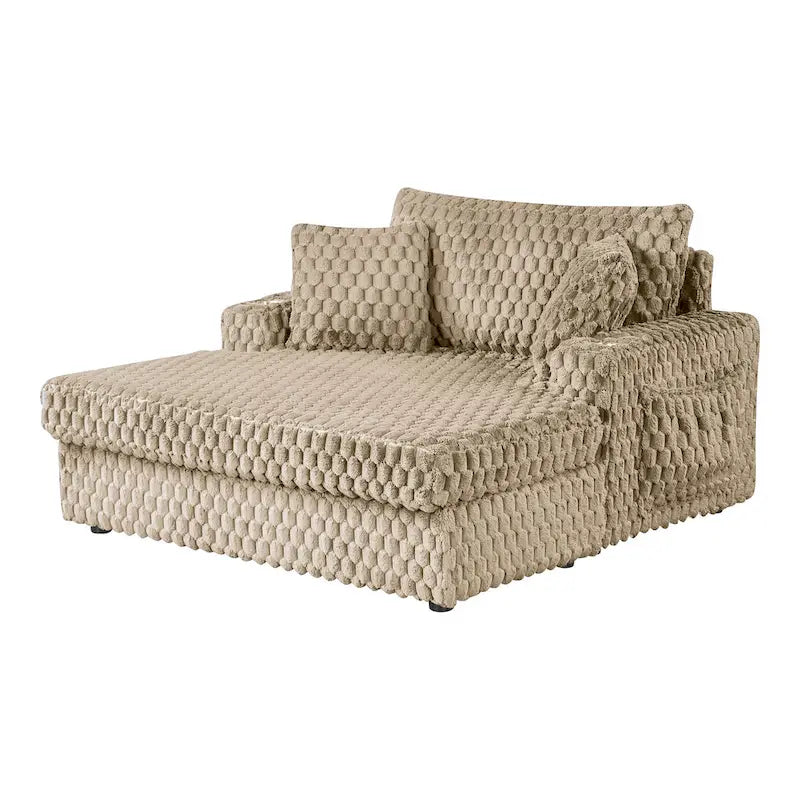 Chaise longue oversize a 2 braccioli con portabicchieri