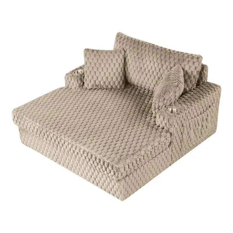 Chaise longue oversize a 2 braccioli con portabicchieri