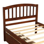Letto a piattaforma in legno a una piazza e mezza con due cassetti e testiera