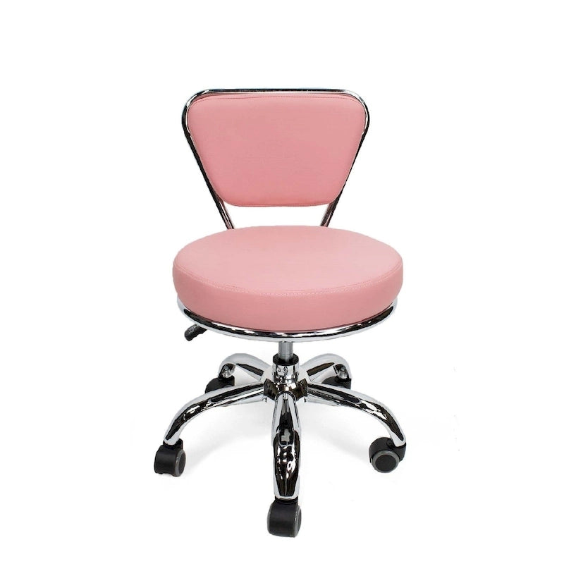 Sgabello Girevole Regolabile con Schienale — Rosa