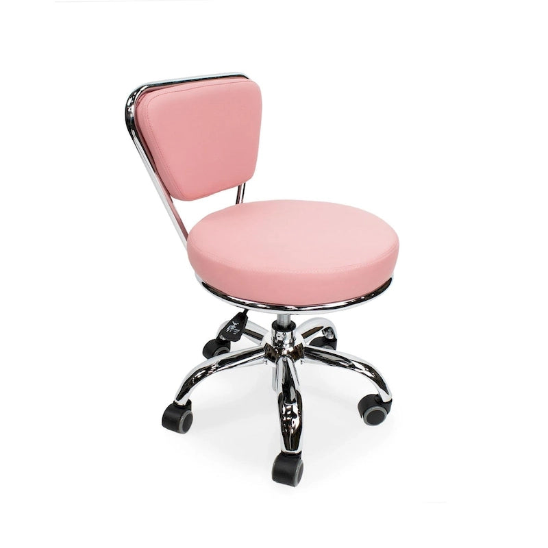 Sgabello Girevole Regolabile con Schienale — Rosa