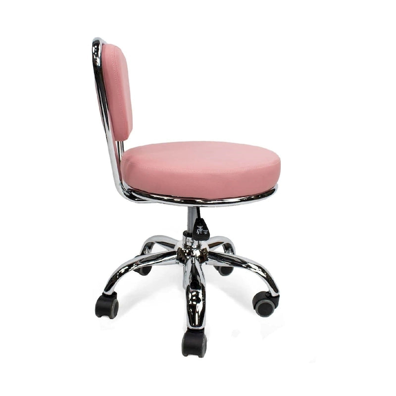 Sgabello Girevole Regolabile con Schienale — Rosa