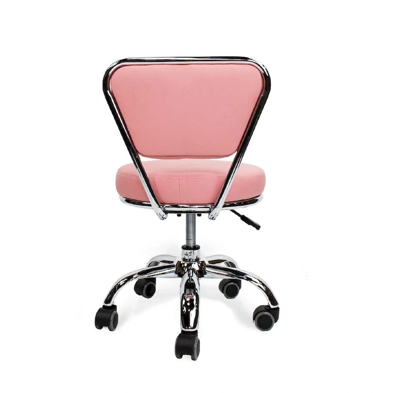 Sgabello Girevole Regolabile con Schienale — Rosa