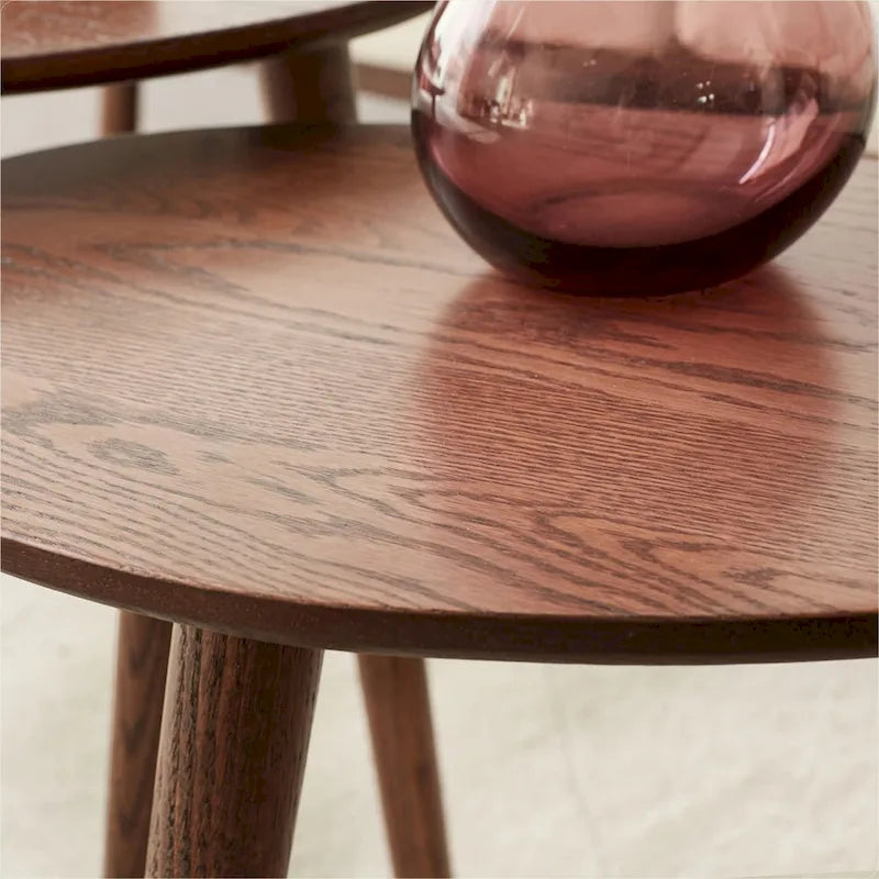 Tavolino da Caffè in Legno Massello di Rovere – Forma a Sasso, 50x44,5x65 cm
