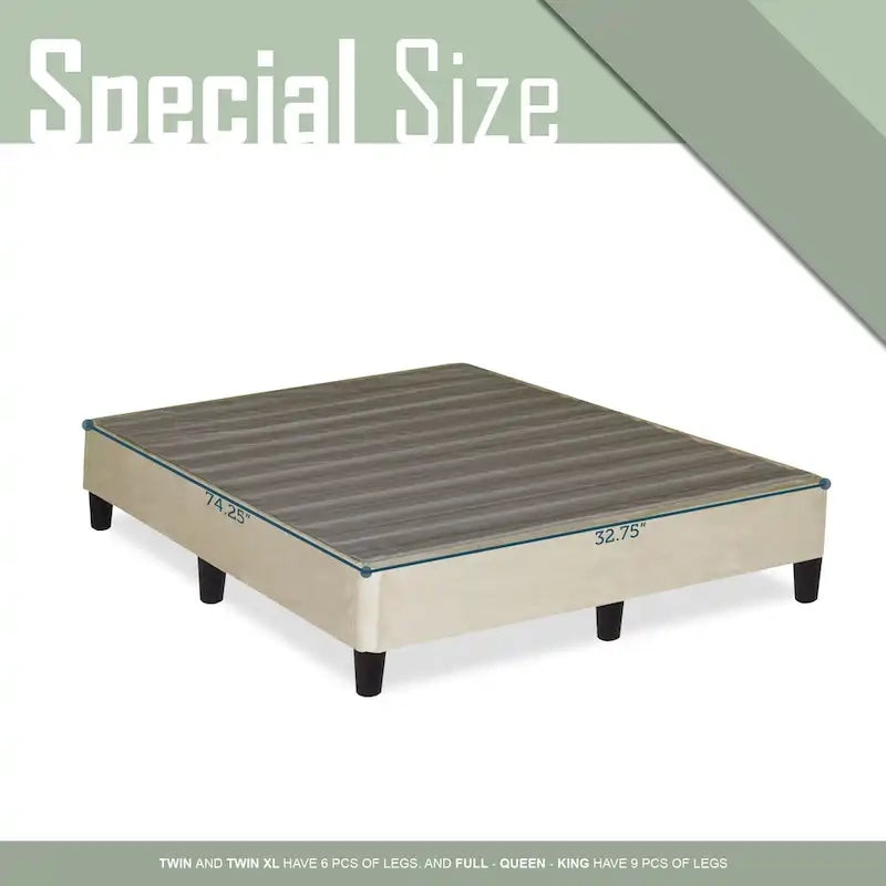 Base letto a piattaforma a basso profilo da 13" con supporto a doghe, beige
