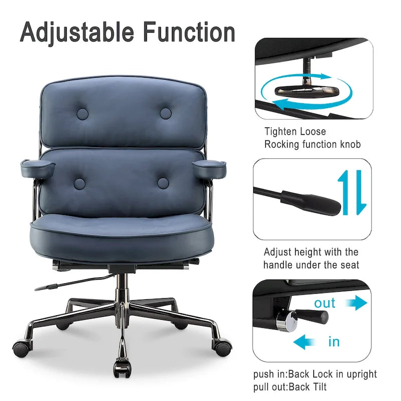 Sedia da Ufficio Ergonomica per la Schiena Media con Supporto Lombare
