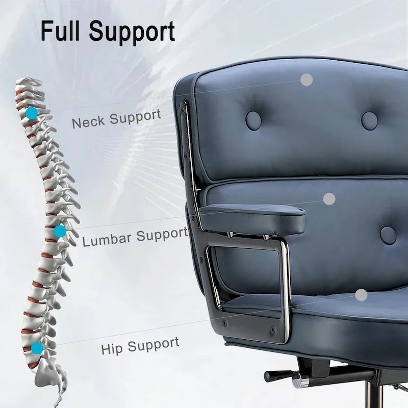 Sedia da Ufficio Ergonomica per la Schiena Media con Supporto Lombare