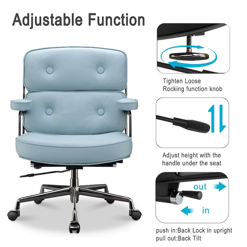 Sedia da Ufficio Ergonomica per la Schiena Media con Supporto Lombare