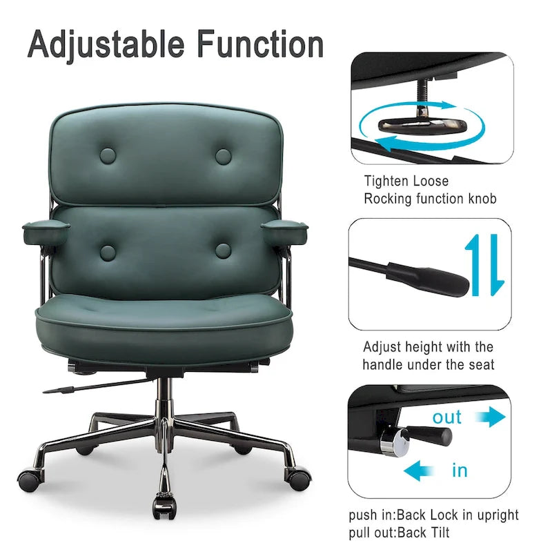 Sedia da Ufficio Ergonomica per la Schiena Media con Supporto Lombare