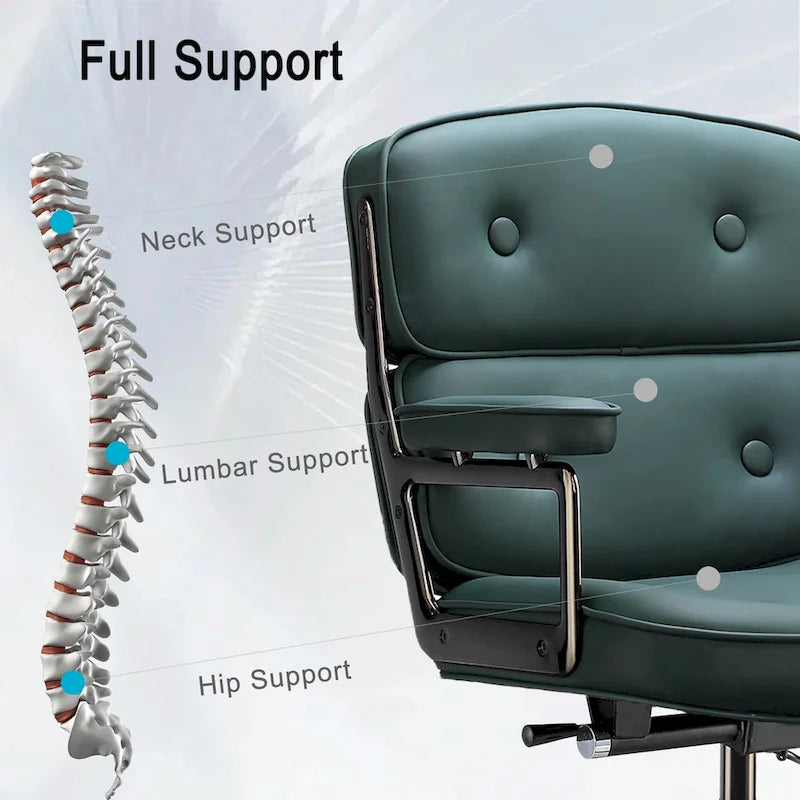 Sedia da Ufficio Ergonomica per la Schiena Media con Supporto Lombare