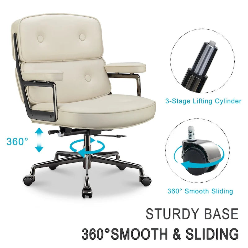 Sedia da Ufficio Ergonomica per la Schiena Media con Supporto Lombare