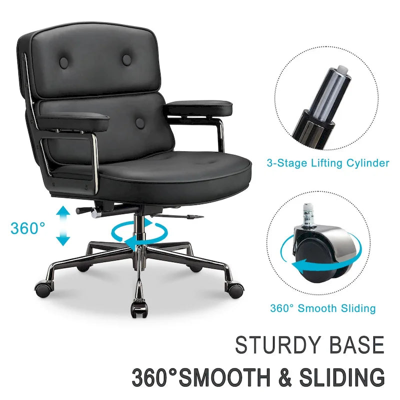 Sedia da Ufficio Ergonomica per la Schiena Media con Supporto Lombare