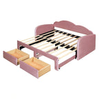 Letto a giorno imbottito singolo con rotelle, 2 cassetti portaoggetti e porte USB, Beige