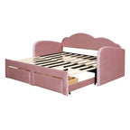 Letto a giorno imbottito singolo con rotelle, 2 cassetti portaoggetti e porte USB, Beige