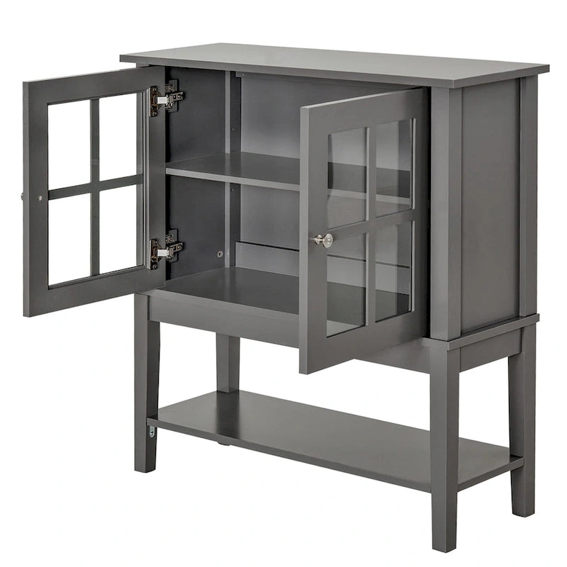 Credenza e mobile buffet moderno da cucina con 2 ante in vetro