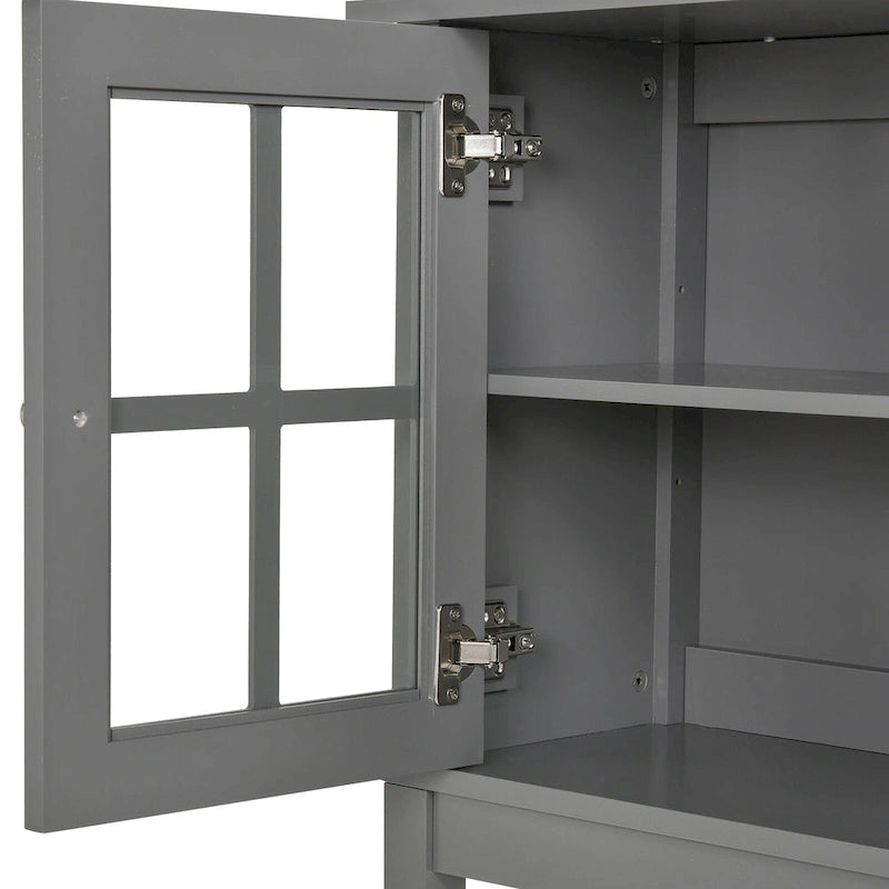 Credenza e mobile buffet moderno da cucina con 2 ante in vetro